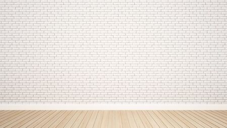 brick wall in empty room for art work - Interior design - 3D Renderingの写真素材