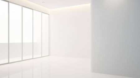 empty room in apartment or hotel for artwork - clean design - Interior design - 3D Renderingの写真素材