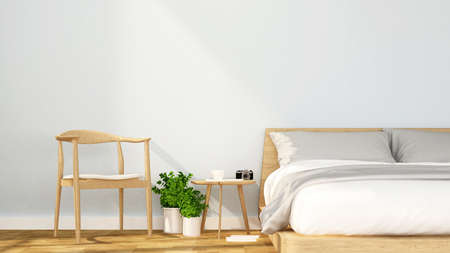 bedroom and relax area in apartment or hotel - Interior design - 3D Renderingの写真素材