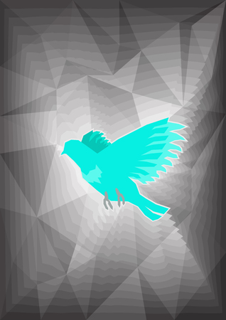 animals set . blue bird blend on geometric backgroundのイラスト素材