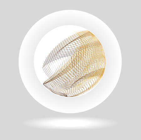 geometric line graphic black and orange marbleのイラスト素材