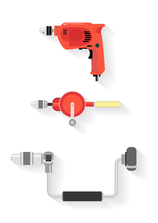 tools set . drill tools on white backgroundのイラスト素材