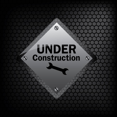 under construction sign on metal background vectorのイラスト素材