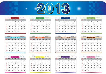 calendar for 2013のイラスト素材