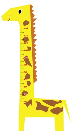 Height scale kids giraffe vectorのイラスト素材