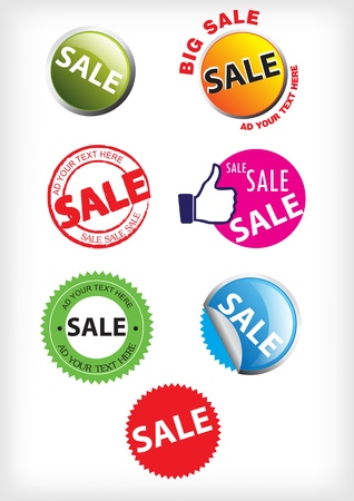 Set of colorful vector sale stickers and labels のイラスト素材
