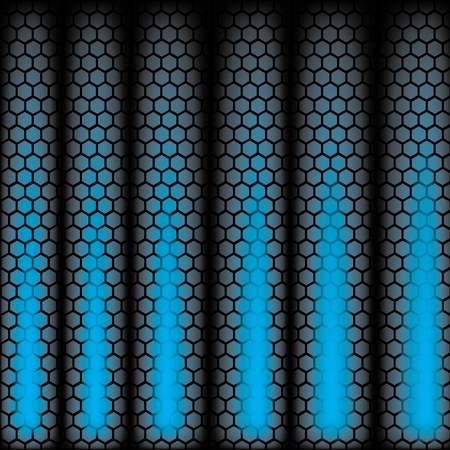 Metal Shine Hexagon Grid on blue Backgroundのイラスト素材