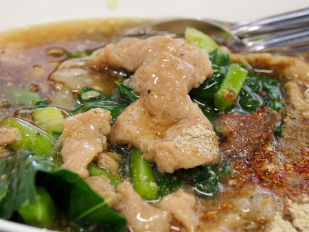 Fried noodle with pork   Lad Nah  Thai food の写真素材