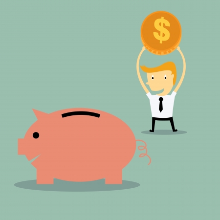 businessman saving moneyのイラスト素材