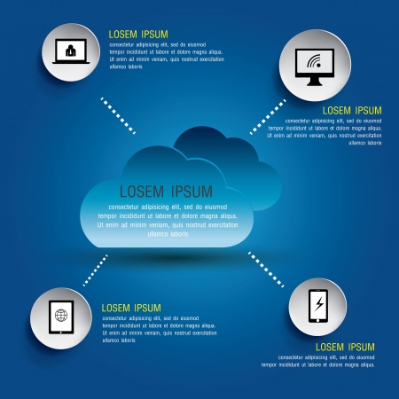 Cloud computing concept, illustrationのイラスト素材