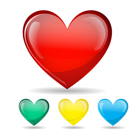 Heart Love glossy symbol set. Isolated on white. Vector illustration. background Heart Love glossy symbol set. Isolated on white. Vector illustration. background