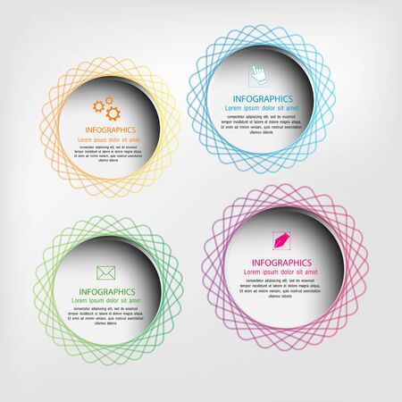 Vector circle infographic business template design.のイラスト素材