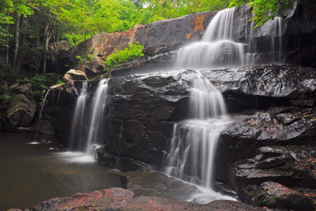 Waterfall in Thai National Park, Pangsida Waterfall, Pangsida National Park, Srakaew Province,...