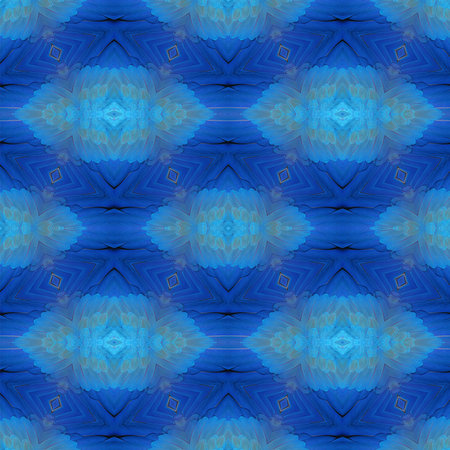 Seamless pattern made from Blue and Gold Macaw feathers texture background