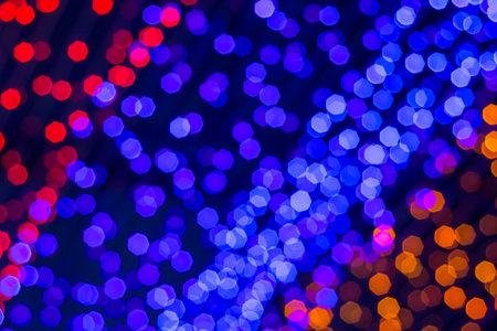 Colorful bokeh lights, abstract blur background in night