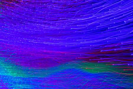 Colorful abstract background, using motion blur from tunnel lights night