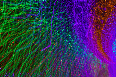 Colorful abstract background, using motion blur from tunnel lights night
