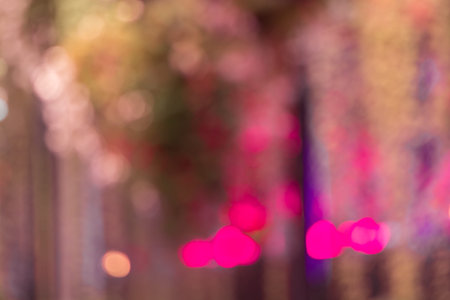 Colorful bokeh lights, abstract blur background in night