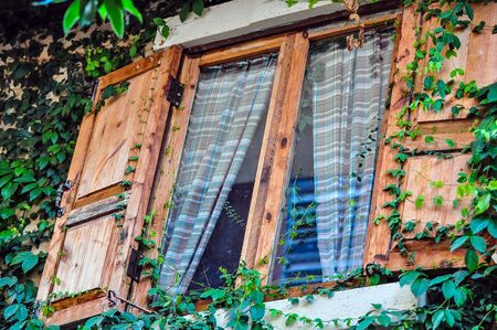 Beautiful window and curtainの写真素材