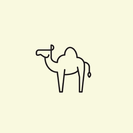 Camel icon vector design in thin line styleのイラスト素材