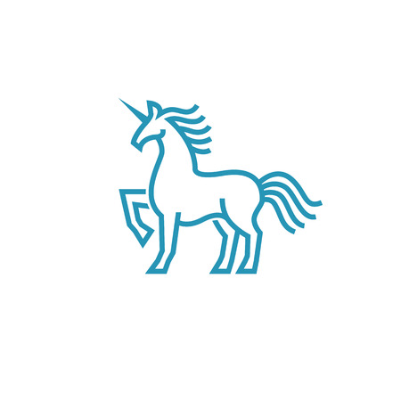 Unicorn icon in simple line styleのイラスト素材