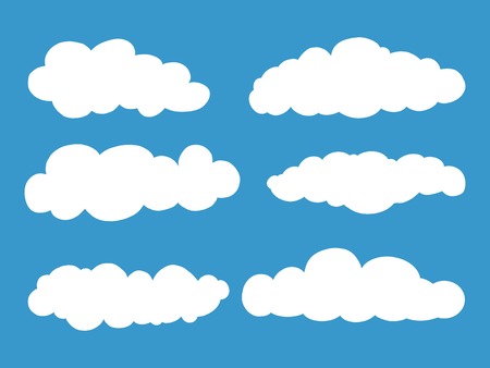 Set of Cloud isolated on blue background.のイラスト素材