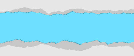 Torn white paper frame on blue backgroundのイラスト素材