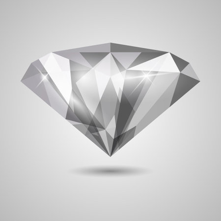 Vector diamond on gray backgroundの写真素材