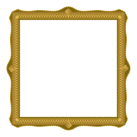 Blank vintage gold picture frameのイラスト素材