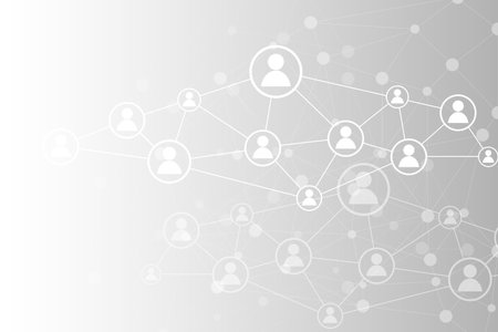 social network connection concept white background