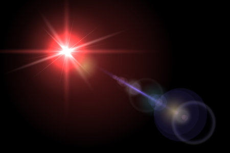 Vector lens flare isolated on black backgroundのイラスト素材