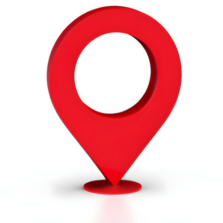 3d red map pointer pin. Generative AIの素材