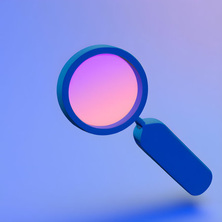 3D render of a magnifying glass. Generative AIの素材