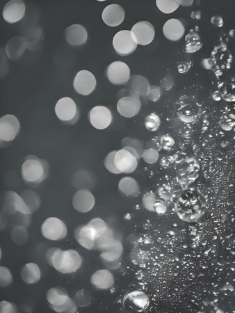 a black and white photo of water droplets. Generative AI.の素材