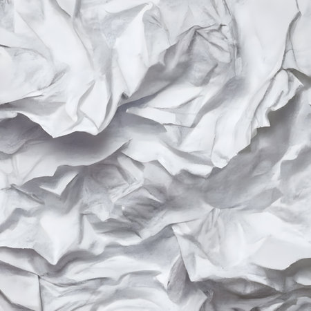 white paper crumpled texture background. Generative AI.の素材