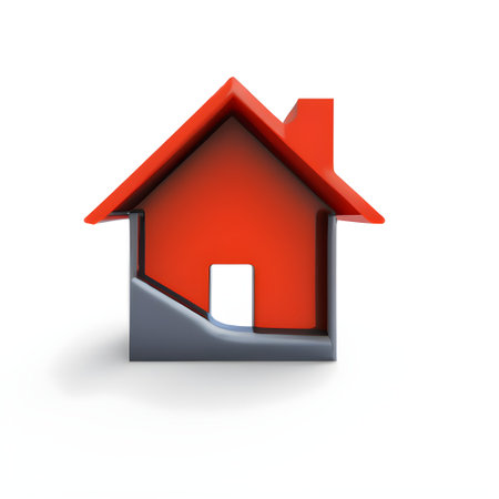 3d red home icon. Generative AIの素材