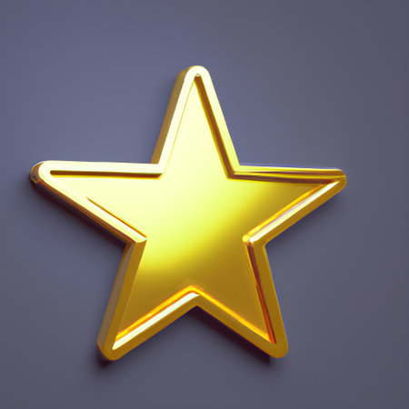 3d golden star. Generative AIの素材