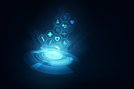 medical health care science innovation concept pattern backgroundのイラスト素材