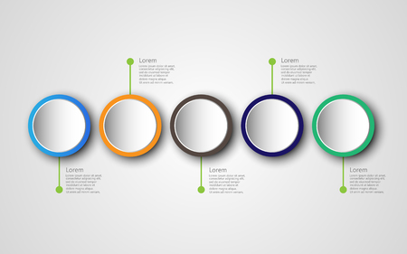 Timeline infographics design template with 5 options, process diagram, vector eps10 illustrationのイラスト素材