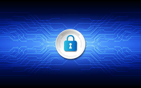 Abstract technology security on global network background, vector illustrationのイラスト素材
