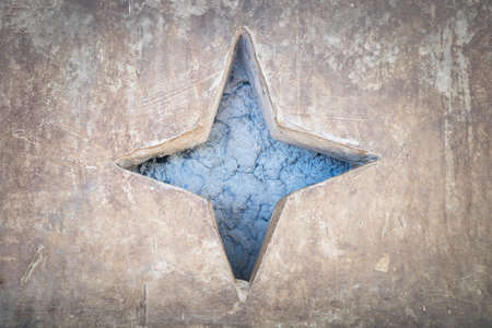 Cement blue star background isolatedの写真素材