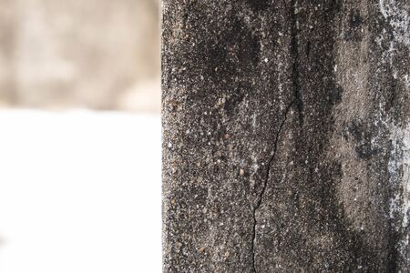 Old black wall background with blur white floorの写真素材