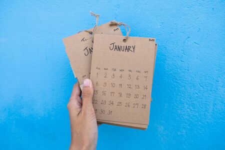 Vintage calendar 2017 handmade , Happy New Year 2017の写真素材