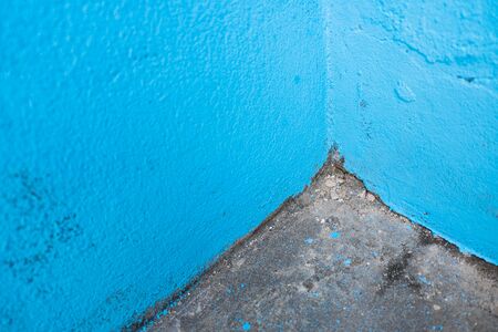 Corner of blue wallの写真素材