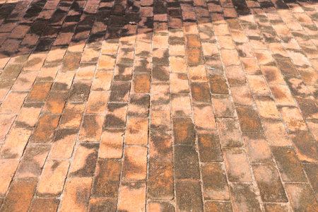 Background wall of bricks texture with shadow