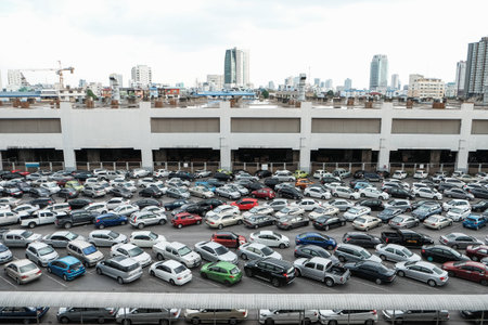 Cars parked in the parking