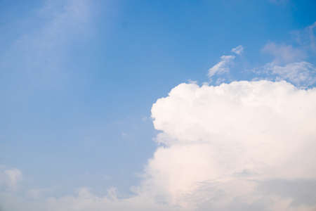 Blue sky with cloud look like a tigerの写真素材