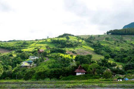 Little house in the mountain at rural landscape
