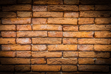 Close up part of old brick wall. In temple of thailand