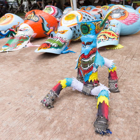 Thailand June 27: Souvenir of Phi ta khon Doll in Phitakhon masks and dance to show festival on june 27 ,2015 in loei province of thailandのeditorial素材